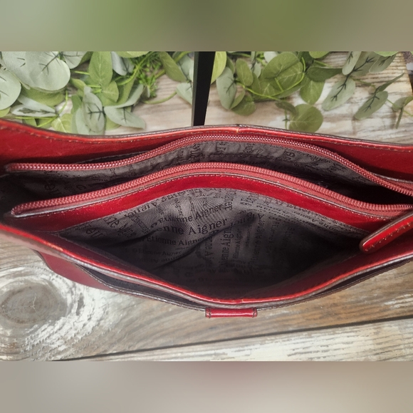 Etienne Aigner Vintage Dark Red Adjustable Strap Shoulder Bag - Picture 11 of 16